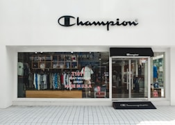 Champion concrete white painted store