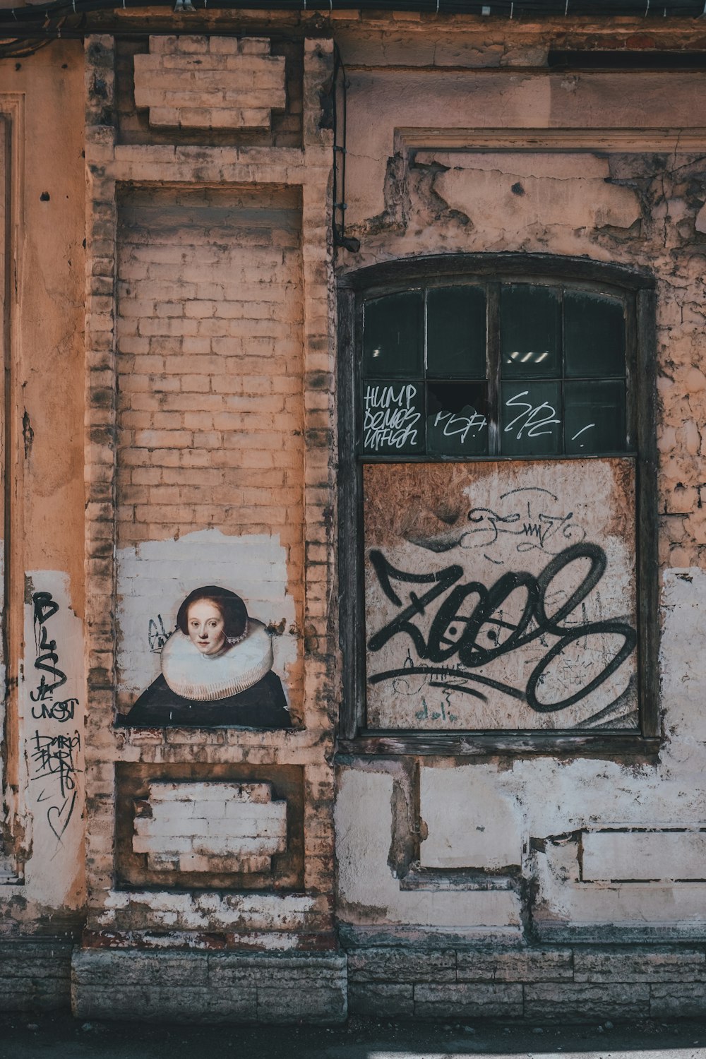 woman in black top graffiti