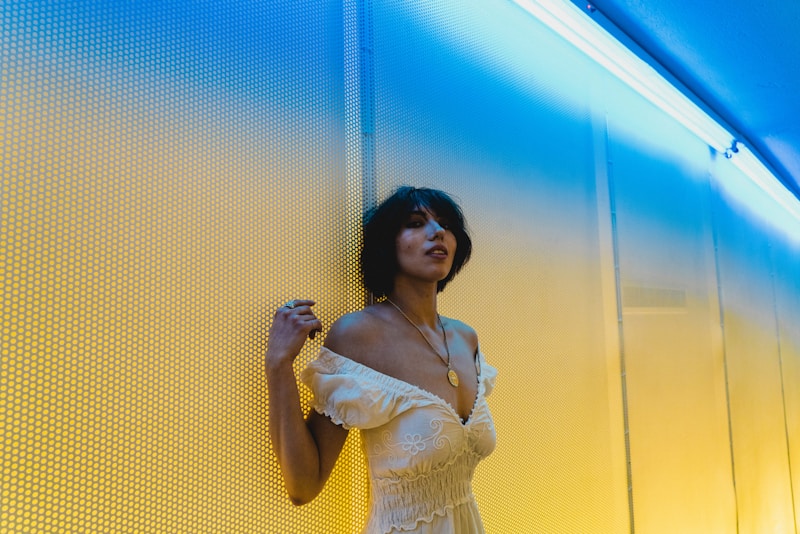 Sophisticated white deep-neck top