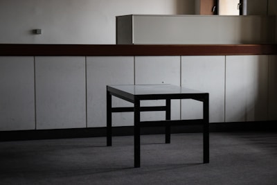 Calm consultation room with minimalistic brown decor.