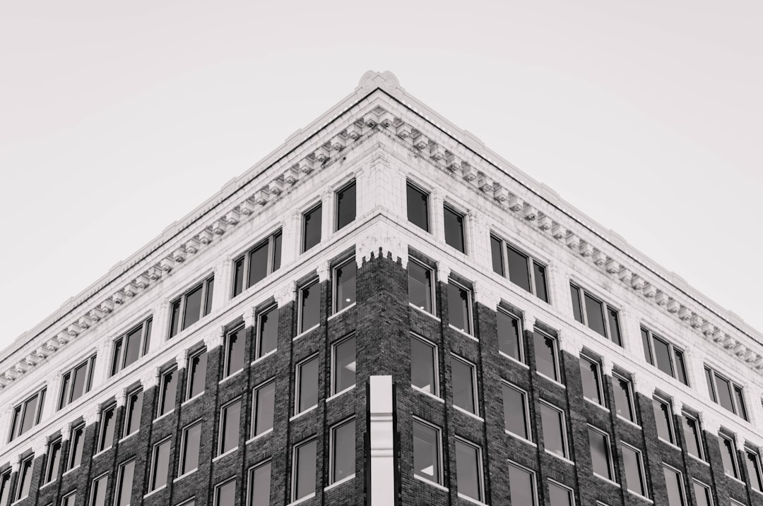 white and black concrete building,