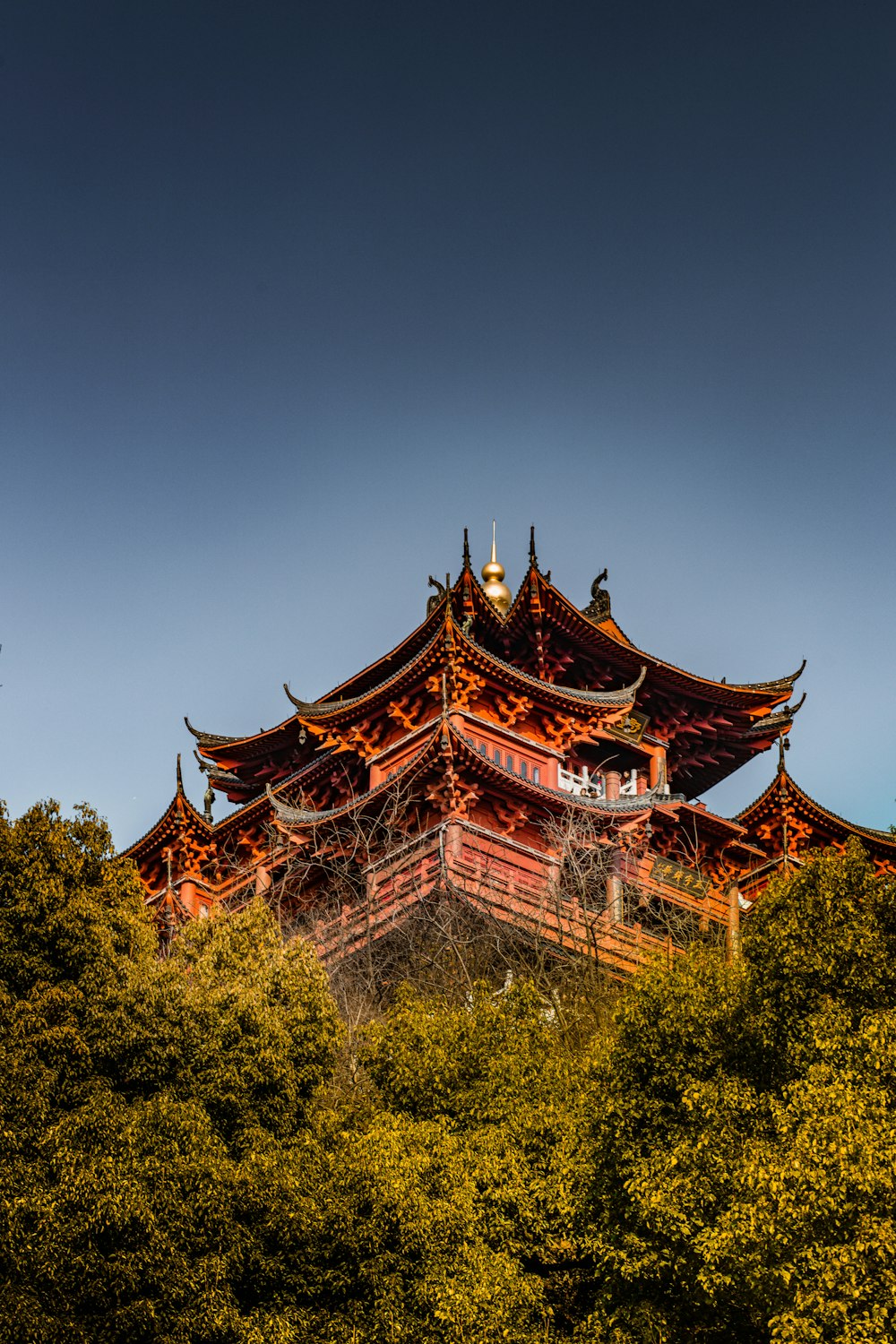 red and brown pagoda