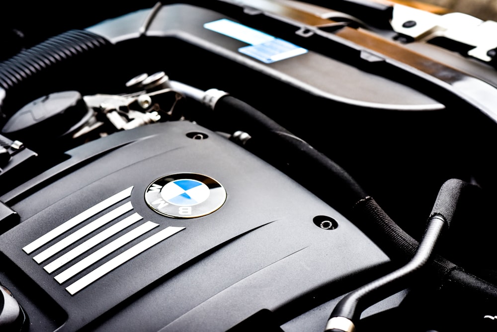 black BMW vehicle engine