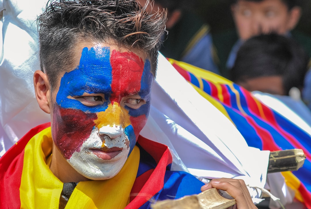 man with with paint on his face