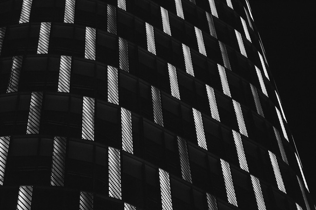 black and white concrete building