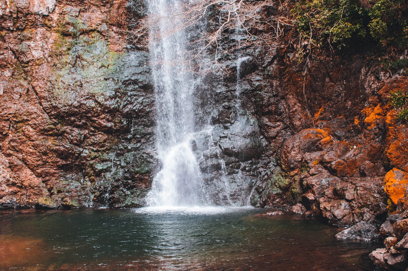 Waterfall in a forest gorge near Osaka