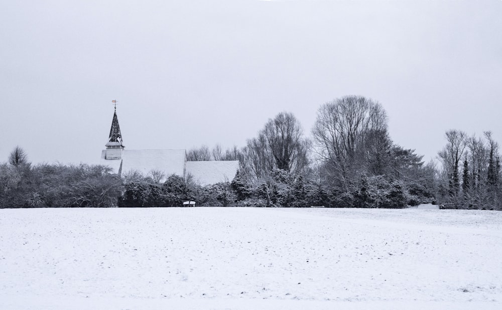 building covered with snow during daytime