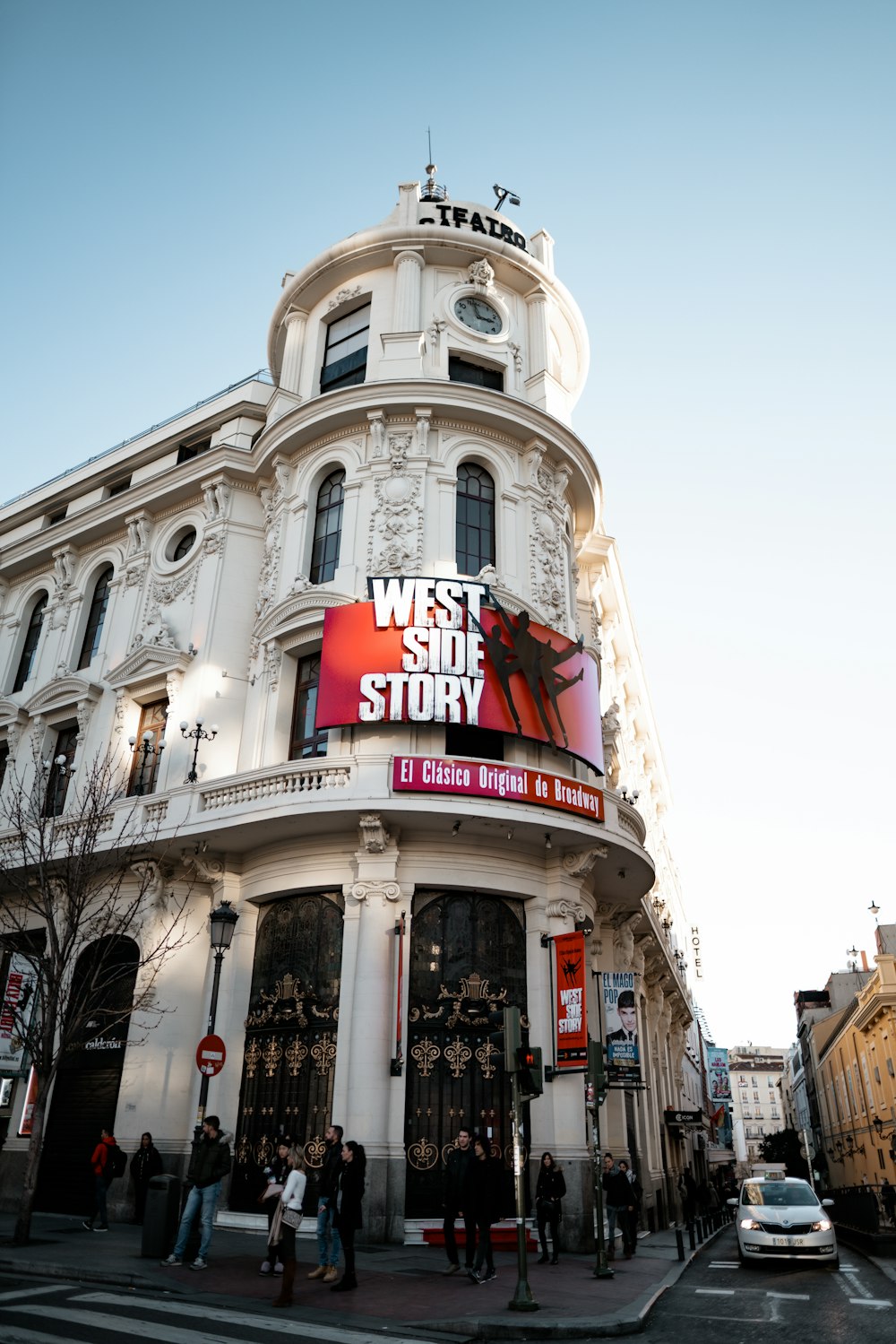 white building with West side Story signage
