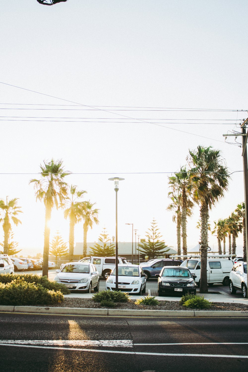 parked cars on parking lot