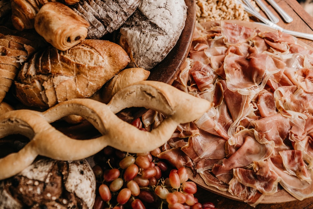 a bunch of food that is on a table