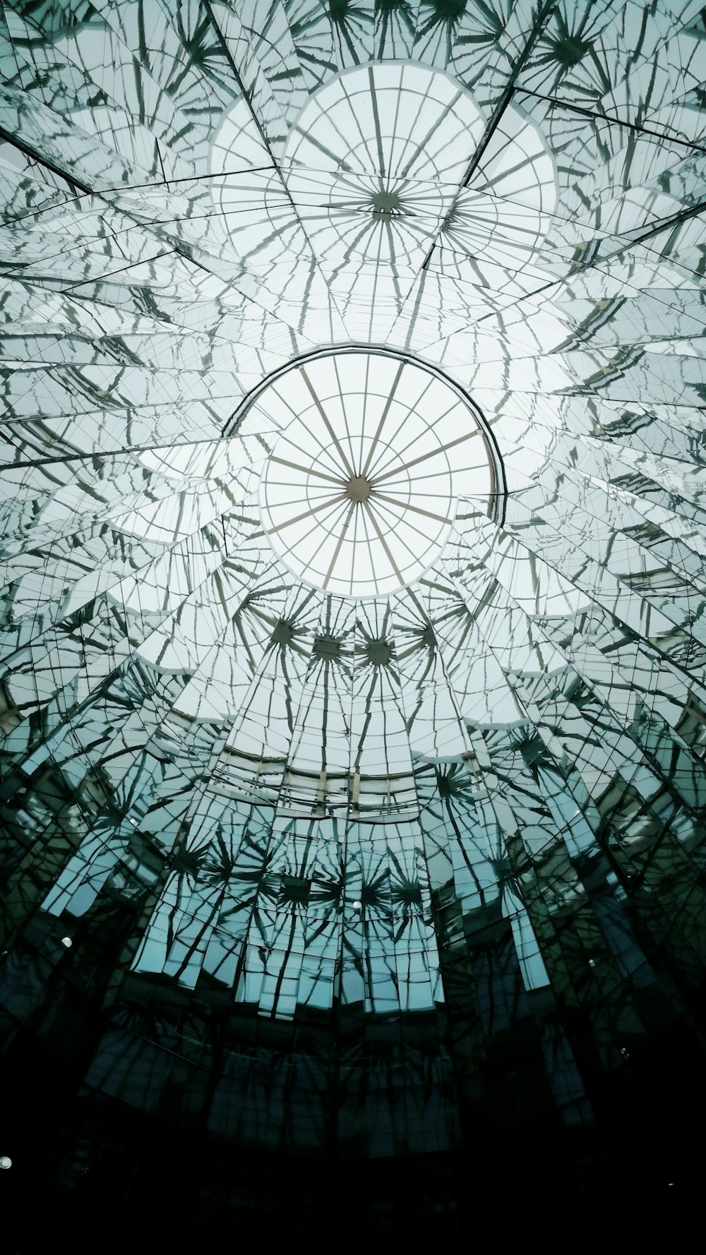 low-angle photography of curtain-wall dome building