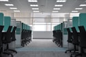 organized cubicles over a clean office floor