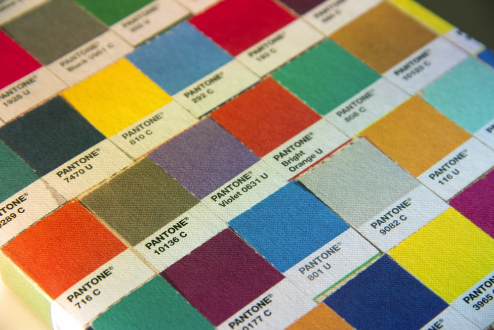 chart of Pantone paint sample