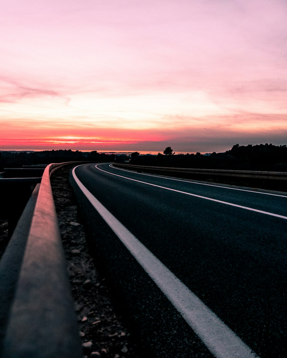 highway during golden hour