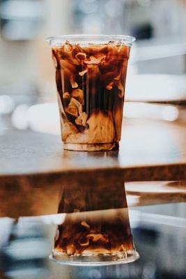 Dirty chai latte with latte art