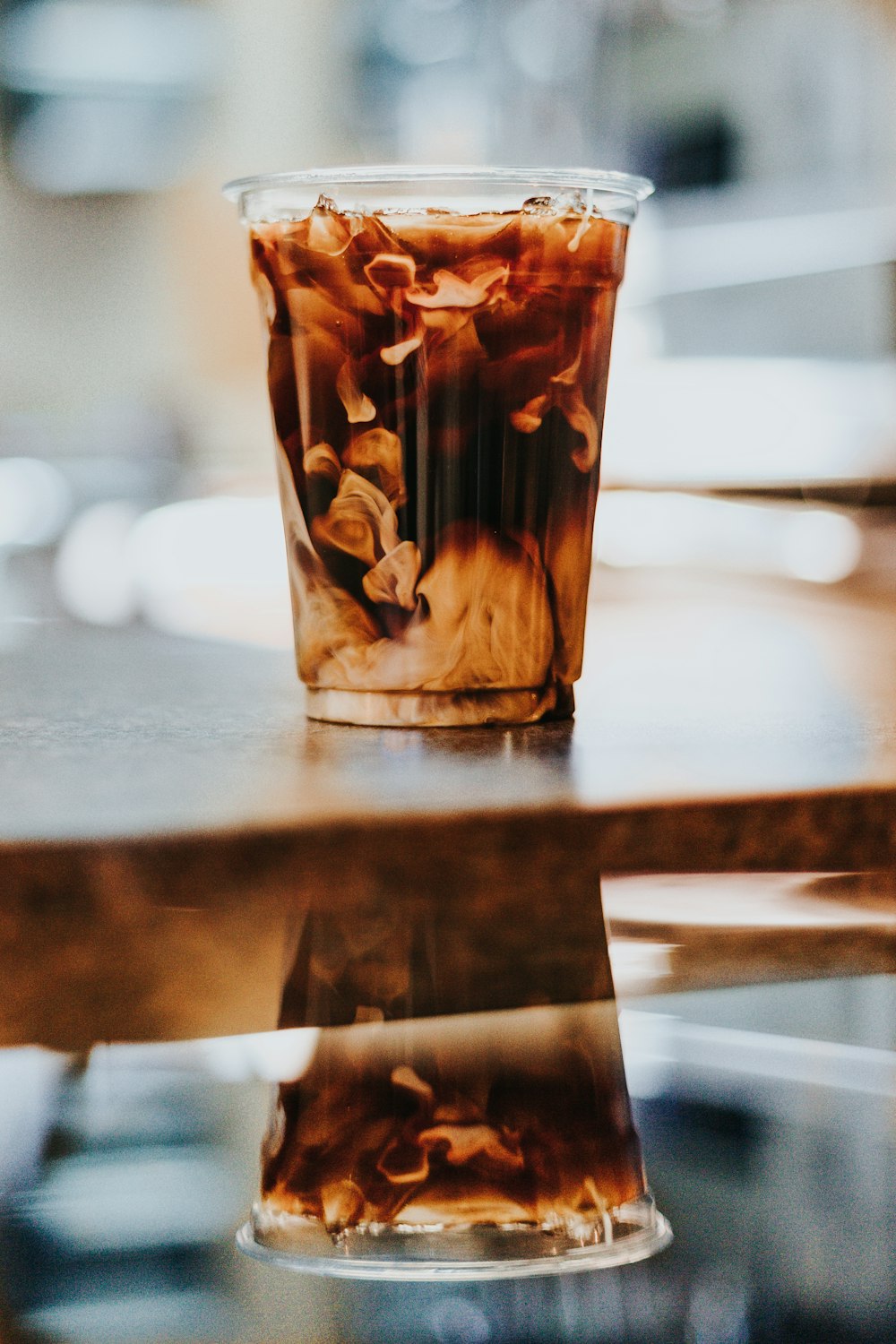 liquid in clear plastic cup