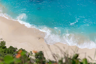 aerial photo of clear blue sea
