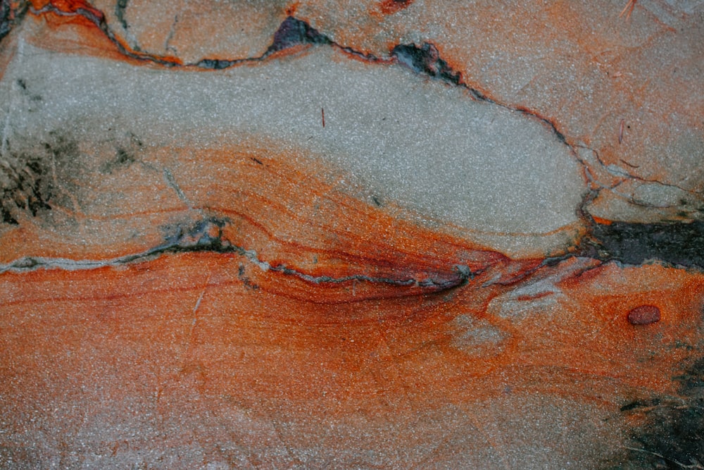 orange and white geode