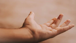 left human hand open