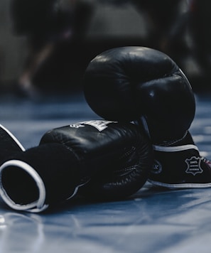 pair of black boxing gloves