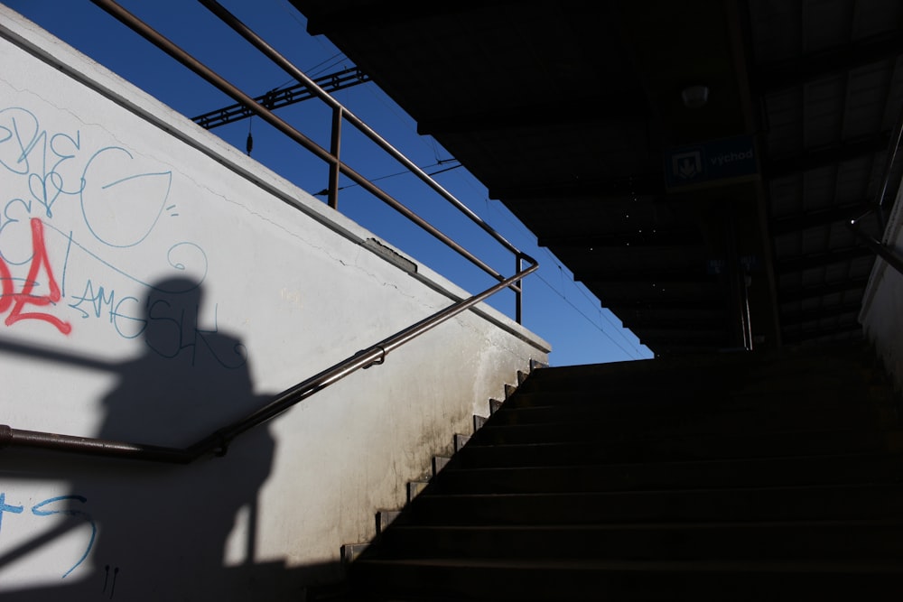 gray concrete staircase