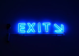 exit neon light signage