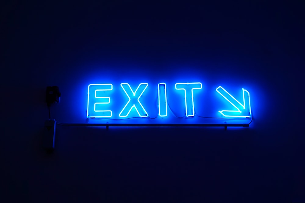 exit neon light signage