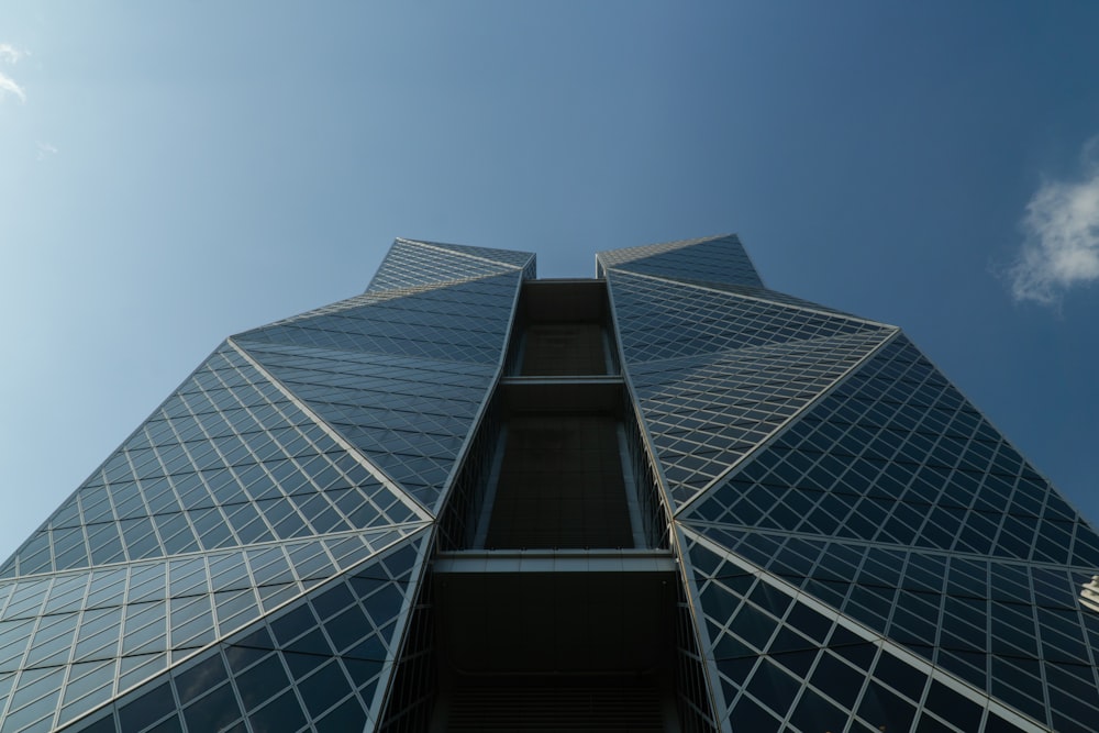 low-angle photography of gray concrete building