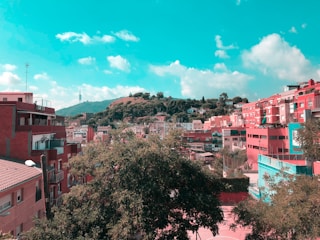 Visual concept of an urban exterior renovation with vibrant landscaping.