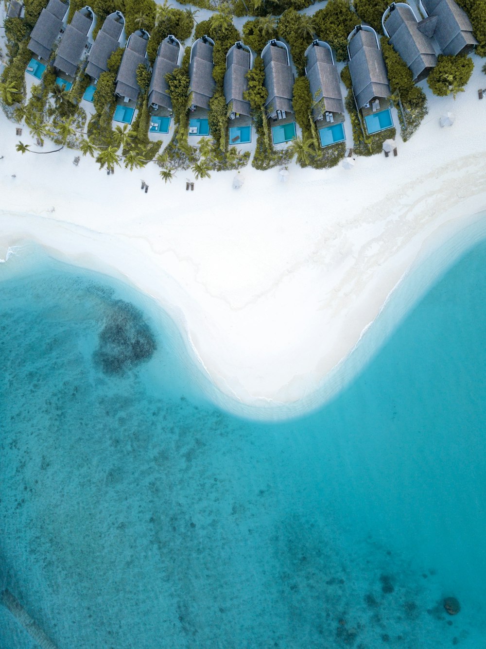 Fotografía aérea de la playa