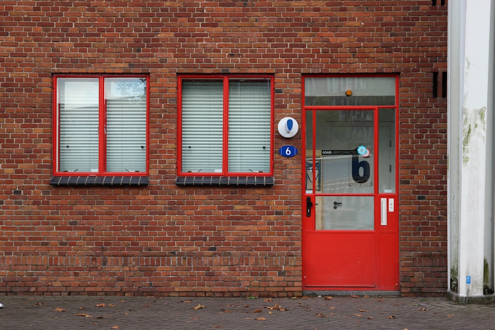 closed red door