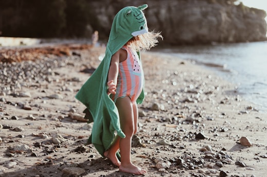 toddler's white and orange swimwear