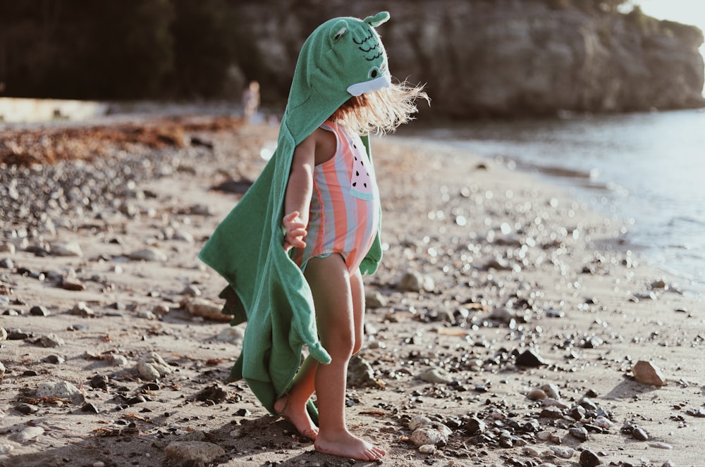 toddler's white and orange swimwear