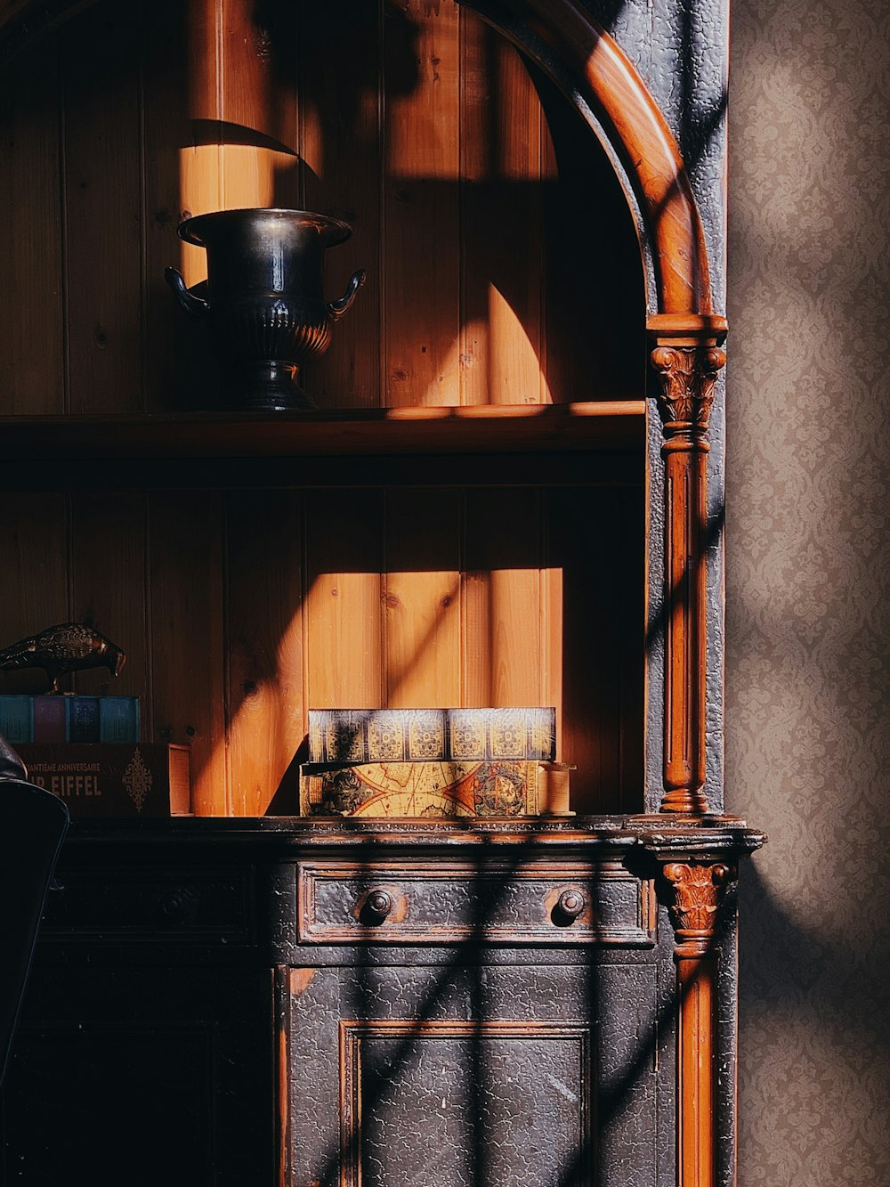 black and brown wooden cabinet