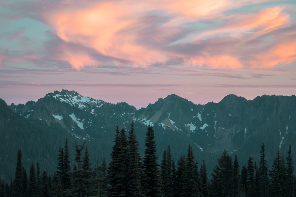 mountain range under clear blue sky