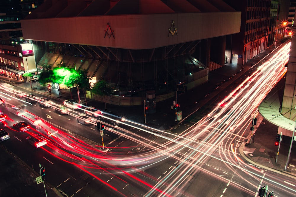 time lapse photography of city during night time