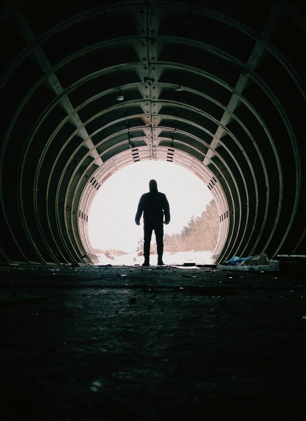 silhouette photography of person standing outdoor