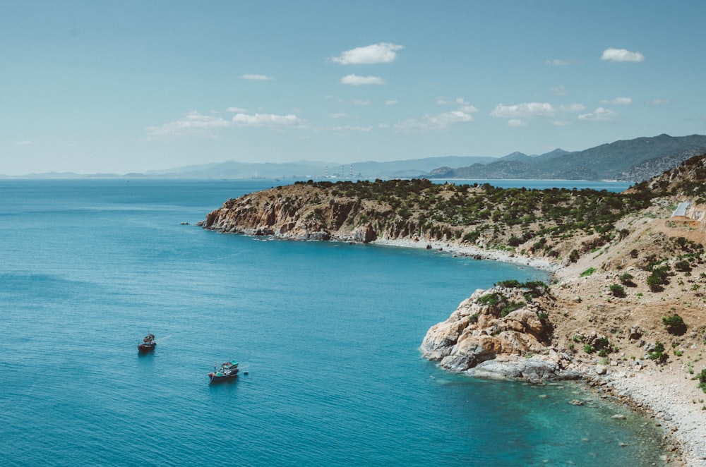 aerial photography of body of water