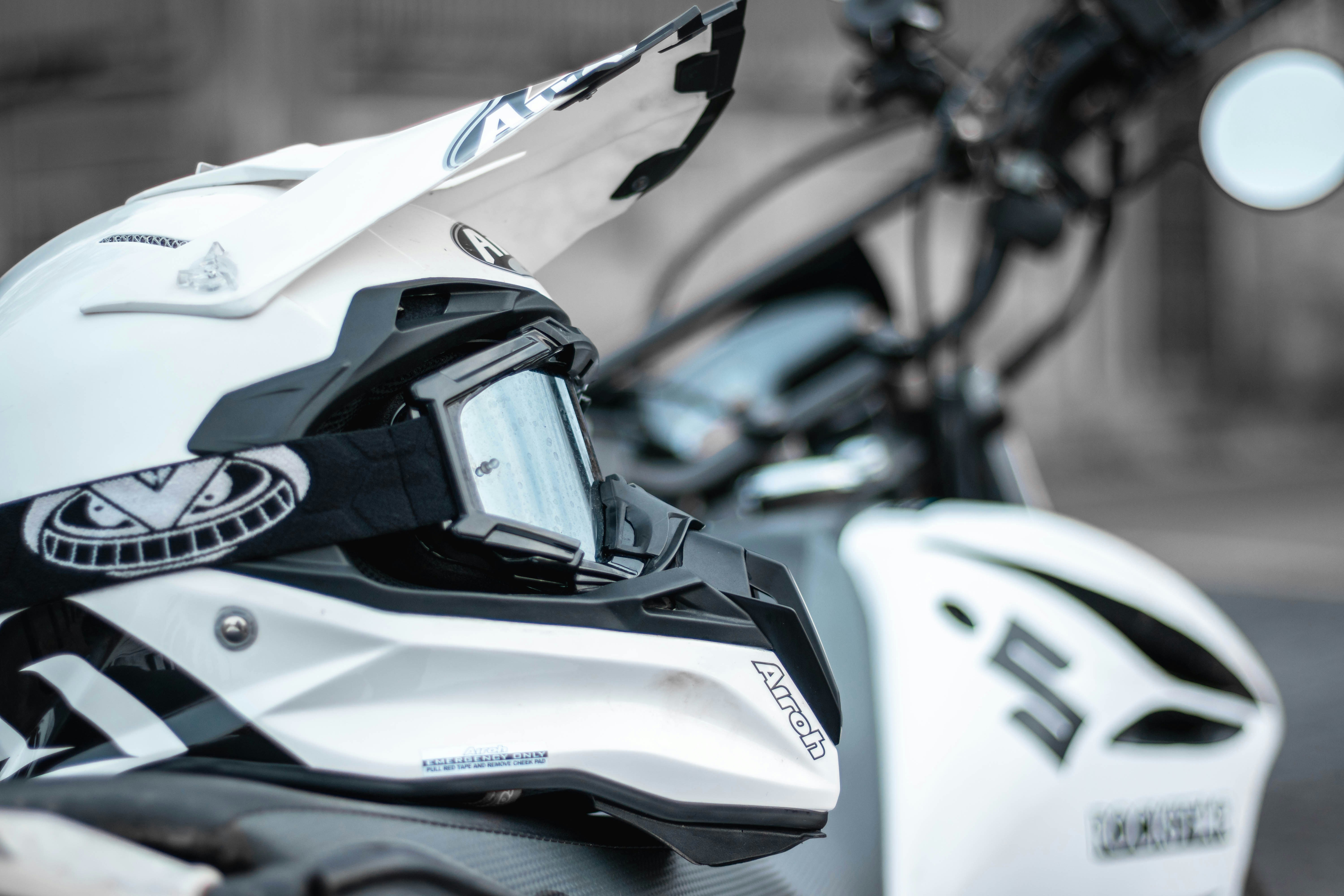 white motocross helmet