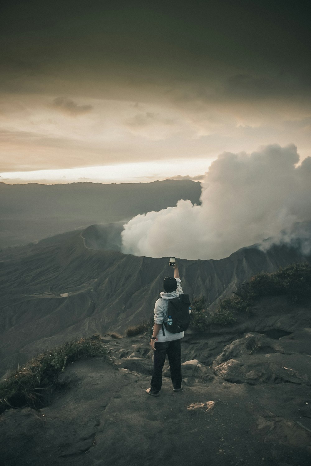 person standing near cliff