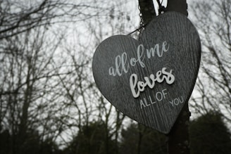 all of me loves all of you heart signage