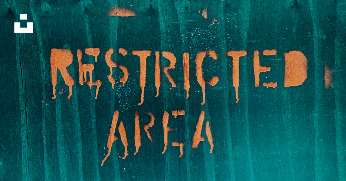Restricted Texture Restricted area text with teal background photo – Free Texture Image on ...