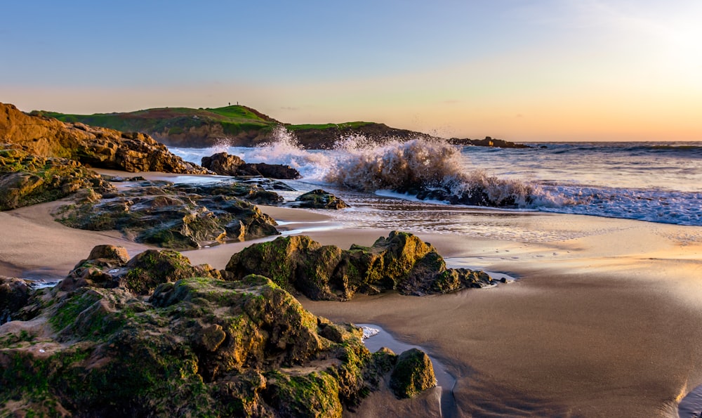 rock formation near body of water