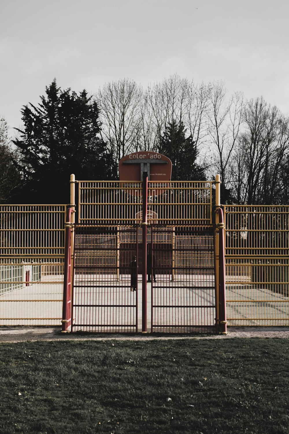 empty basketball court at daytime