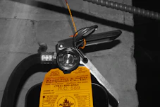 Technician performing inspection on fire safety equipment.