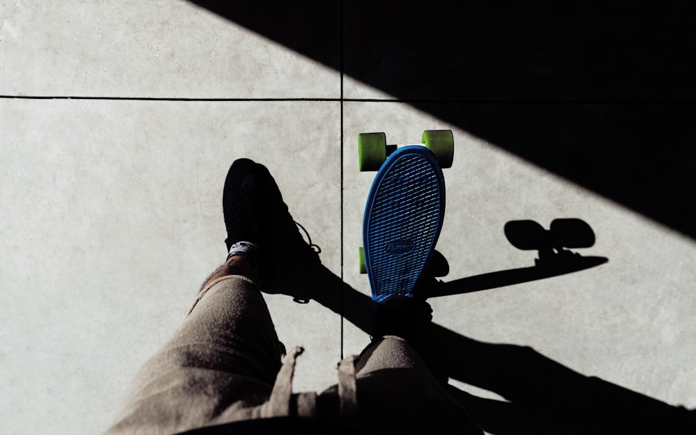 person beside skateboard