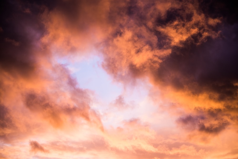 gray and orange clouds