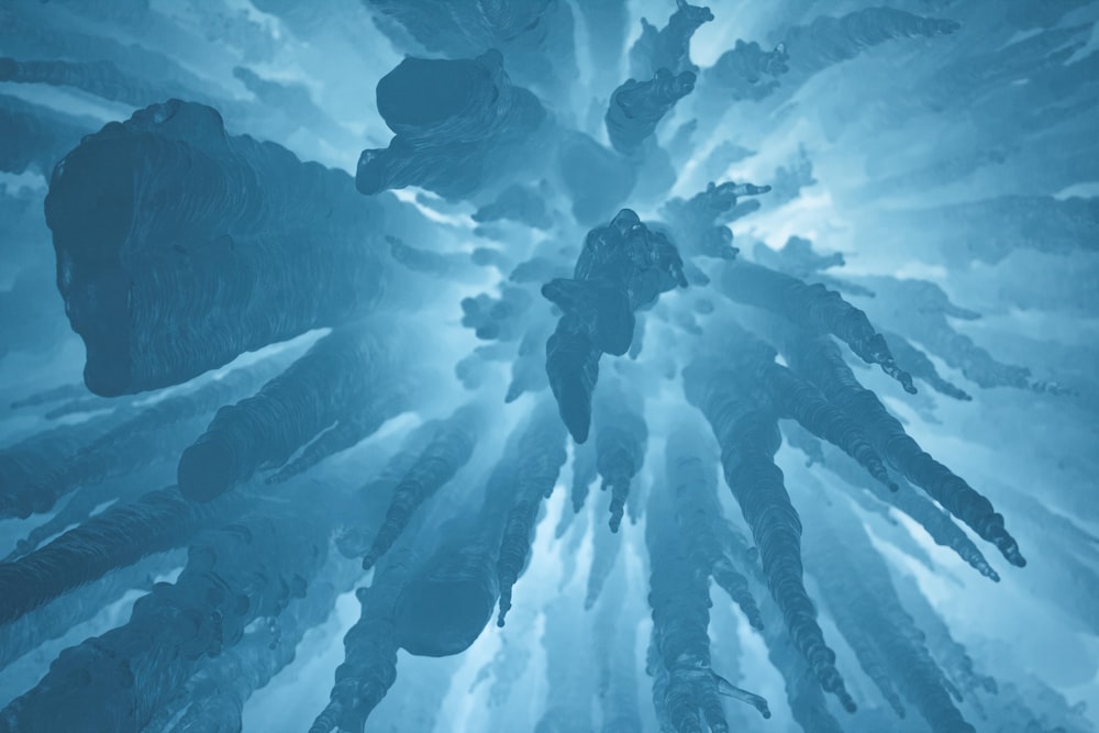 low angle view of stalactites