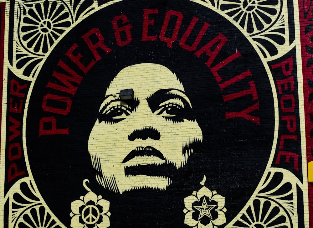 red, white, and black Power & Equality poster