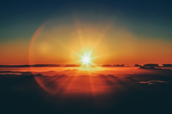 Sunset over a valley